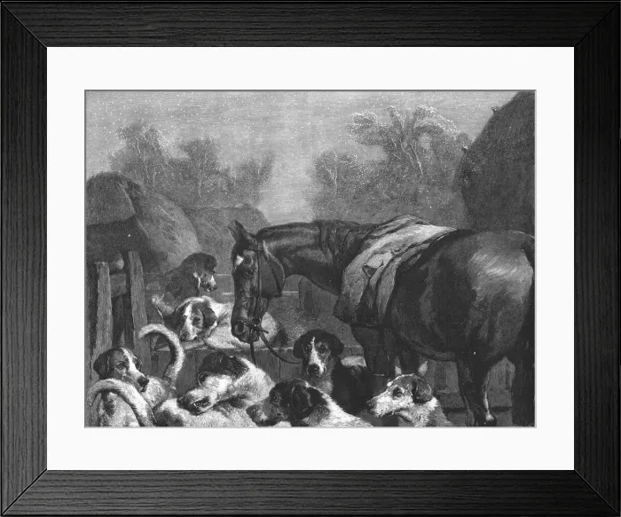 Framed Print : Hunter and Hounds after Sir Edwin Landseer, R.A. Creator: Unknown. Hunter and Hounds after Sir Edwin Landseer, R.A. Creator: Unknown Framed Print : Hunter and Hounds after Sir Edwin Landseer, R.A. Creator: Unknown. Hunter and Hounds after Sir Edwin Landseer, R.A. Creator: Unknown