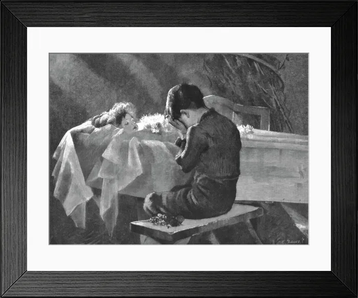 Framed Print : Go, Thou Must Play Alone my Boy, Thy Sister is in Heaven 1889, 1890. Creator: Unknown Framed Print : Go, Thou Must Play Alone my Boy, Thy Sister is in Heaven 1889, 1890. Creator: Unknown