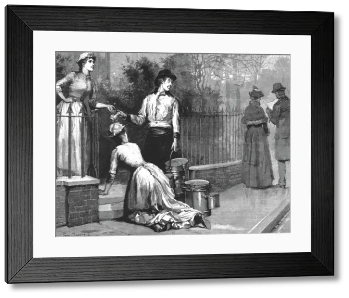 Framed Print : Madame Leroux'; By Francis Eleanor Trollope; Whereapon the housemaid said she know'd the young man Creator: Percy Macquoid Framed Print : Madame Leroux'; By Francis Eleanor Trollope; Whereapon the housemaid said she know'd the young man Creator: Percy Macquoid
