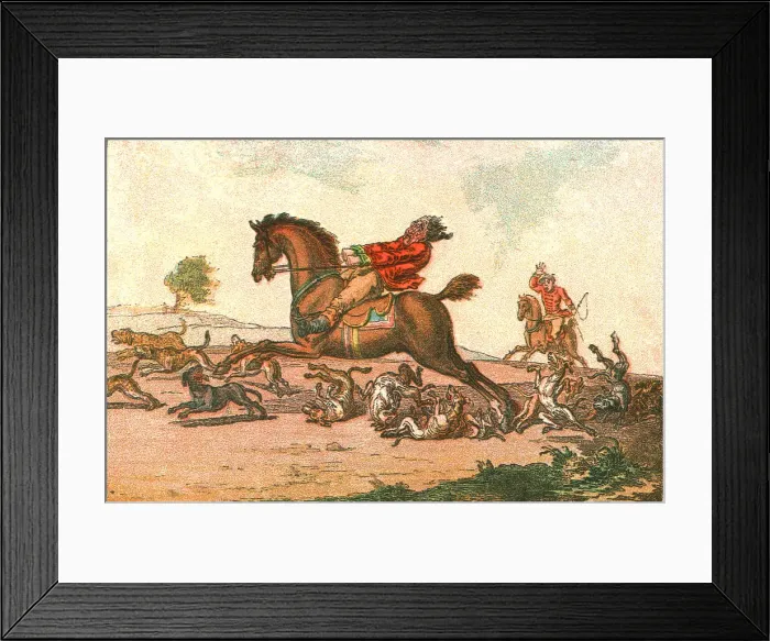 Framed Print : Old Fashioned Sporting Pictures, and the Road to Bygone Days; Hunting Mishaps-- Hounds in Full Cry Creator: Unknown Framed Print : Old Fashioned Sporting Pictures, and the Road to Bygone Days; Hunting Mishaps-- Hounds in Full Cry Creator: Unknown