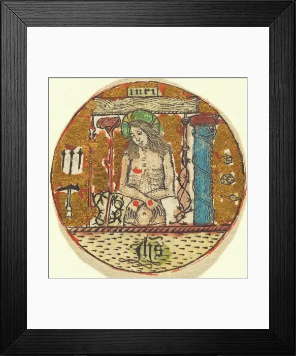 Framed Print : Christ as the Man of Sorrows, c. 1450 / 1460. Creator: Master E.S. Follower of Framed Print : Christ as the Man of Sorrows, c. 1450 / 1460. Creator: Master E.S. Follower of