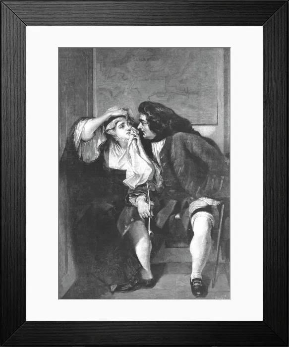Framed Print : Uncle Toby and the Widow Wadman'; after C.R.Leslie, R.A. C.1830, 1890. Creator: Unknown Framed Print : Uncle Toby and the Widow Wadman'; after C.R.Leslie, R.A. C.1830, 1890. Creator: Unknown