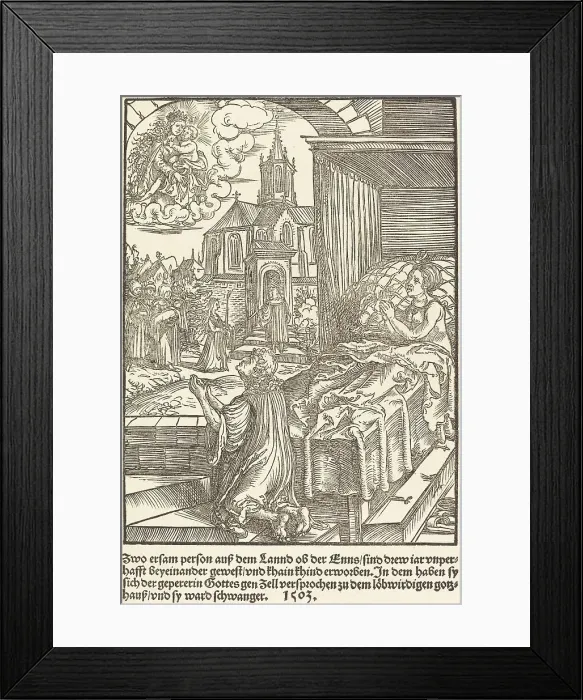 Framed Print : Zwo ersam person auf dem Lannd... 1503. Creator: Master of the Legend Scenes Framed Print : Zwo ersam person auf dem Lannd... 1503. Creator: Master of the Legend Scenes