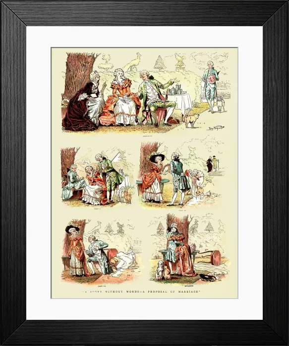 Framed Print : A Story without Words -- A Proposal of Marriage, 1890. Creator: Unknown Framed Print : A Story without Words -- A Proposal of Marriage, 1890. Creator: Unknown