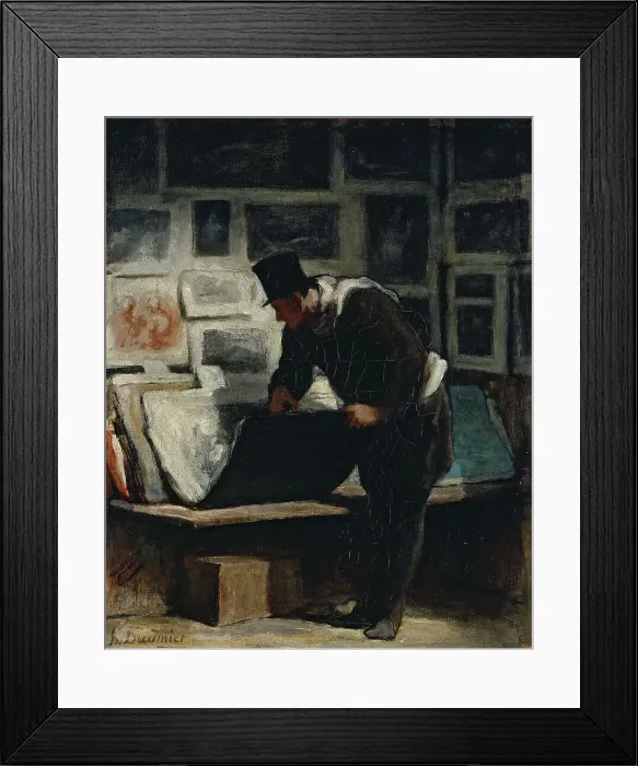 Framed Print : L'amateur d'estampes, c.1860. Creator: Honore Daumier Framed Print : L'amateur d'estampes, c.1860. Creator: Honore Daumier