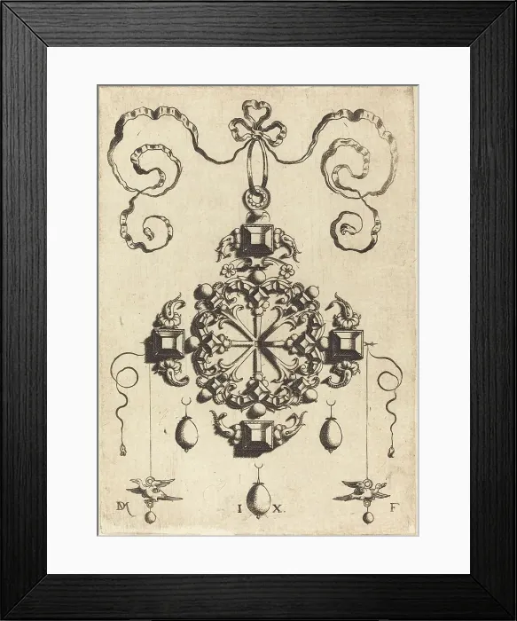 Framed Print : Large Pendant in the Form of a Wheel. Creator: Daniel Mignot Framed Print : Large Pendant in the Form of a Wheel. Creator: Daniel Mignot