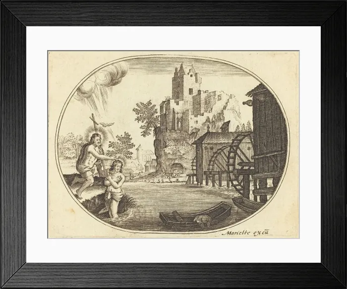 Framed Print : The Baptism of Christ. Creator: Balthasar Moncornet Framed Print : The Baptism of Christ. Creator: Balthasar Moncornet