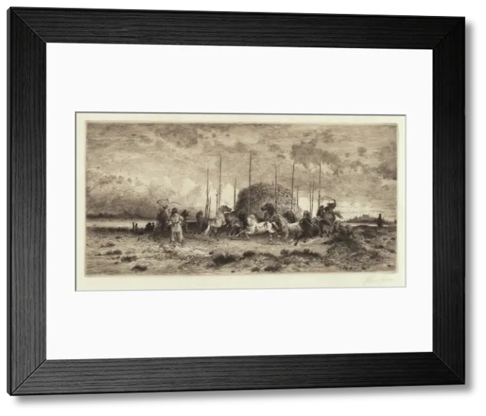 Framed Print : Harvest at San Juan, New Mexico, c. 1883. Creator: Peter Moran Framed Print : Harvest at San Juan, New Mexico, c. 1883. Creator: Peter Moran