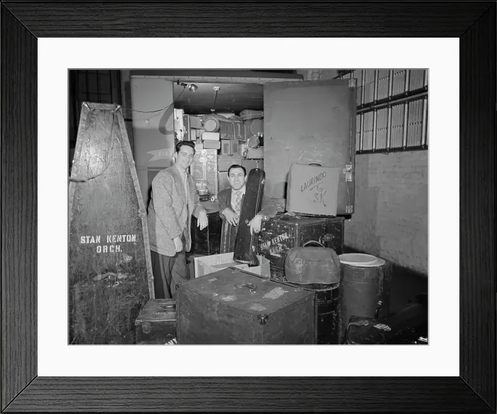 Framed Print : Portrait of the Stan Kenton Orchestra, 1947 or 1948. Creator: William Paul Gottlieb Framed Print : Portrait of the Stan Kenton Orchestra, 1947 or 1948. Creator: William Paul Gottlieb