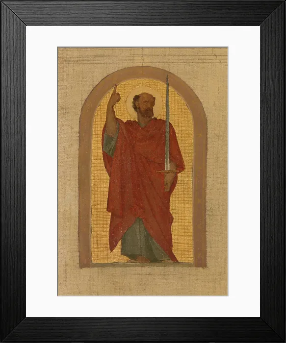 Framed Print : Esquisse pour l'église de la Trinité : L'Agneau pascal. Groupe d'anges adorateurs... c.1864. Creator: Armand Felix Marie Jobbe-Duval Framed Print : Esquisse pour l'église de la Trinité : L'Agneau pascal. Groupe d'anges adorateurs... c.1864. Creator: Armand Felix Marie Jobbe-Duval