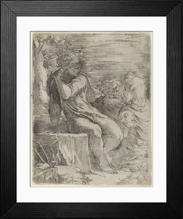 Framed Print : The Boy and Two Old Men. Creator: Parmigianino Framed Print : The Boy and Two Old Men. Creator: Parmigianino