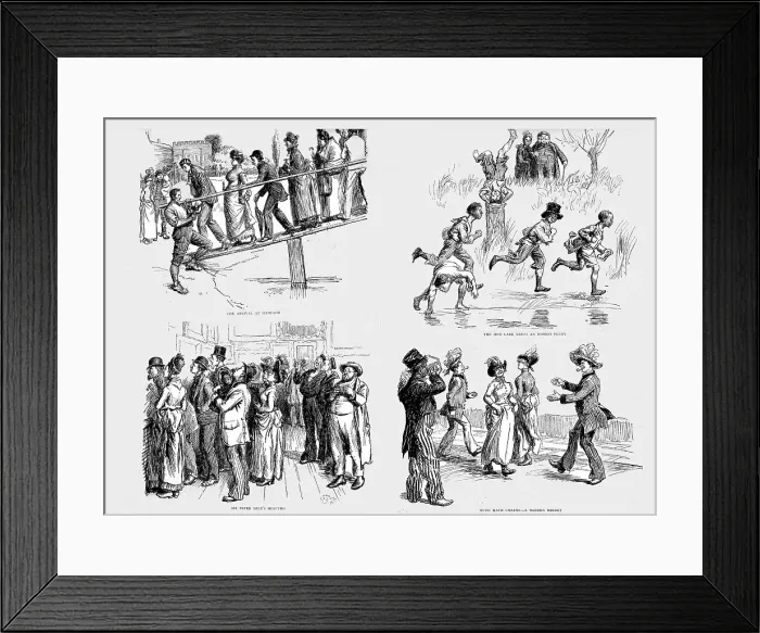 Framed Print : With the Holiday Folk to Hampton Court on Whit Monday, 1890. Creator: Unknown