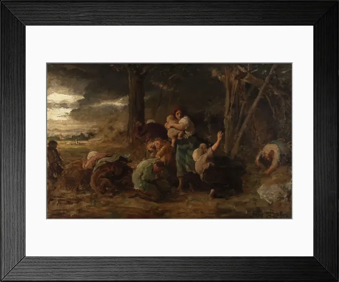 Framed Print : La foudre, c.1865. Creator: Jules Breton Framed Print : La foudre, c.1865. Creator: Jules Breton