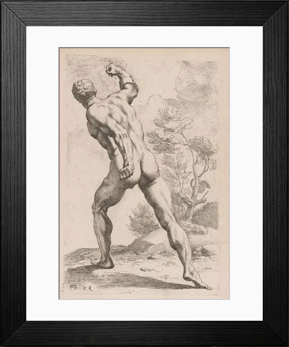 Framed Print : The Borghese Gladiator, back view [plate 29], 1638. Creator: François Perrier