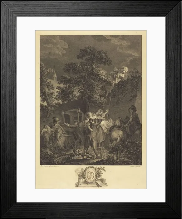 Framed Print : L'enlevement nocturne, 1780. Night Abuction. Creator: Nicolas Ponce Framed Print : L'enlevement nocturne, 1780. Night Abuction. Creator: Nicolas Ponce