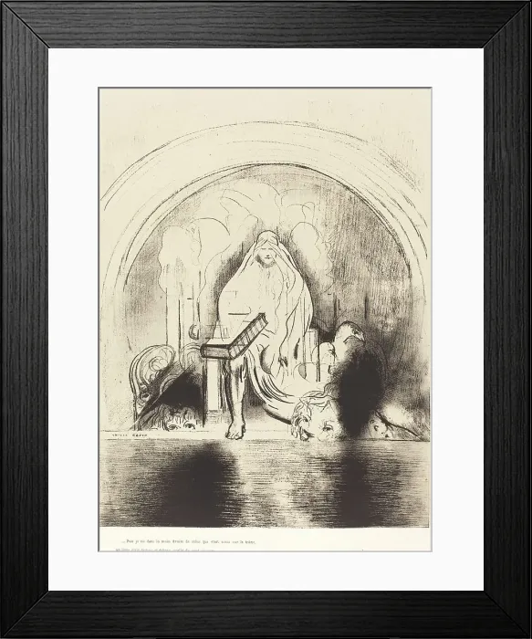 Framed Print : Puis je vis, dans la main droite de celui quietait assis sur le trone, un livre ecritdedans...), 189 Creator: Odilon Redon Framed Print : Puis je vis, dans la main droite de celui quietait assis sur le trone, un livre ecritdedans...), 189 Creator: Odilon Redon