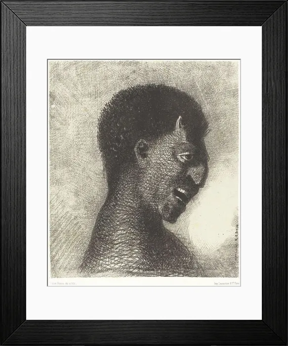 Framed Print : Le Satyre au cynique sourire (The Satyr with the cynical smile), 1883. Creator: Odilon Redon Framed Print : Le Satyre au cynique sourire (The Satyr with the cynical smile), 1883. Creator: Odilon Redon