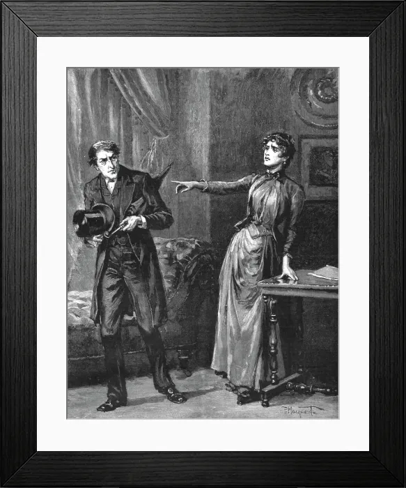 Framed Print : Madame Leroux'; By Francis Eleanor Trollope; Leave my house!, 1890. Creator: Percy Macquoid Framed Print : Madame Leroux'; By Francis Eleanor Trollope; Leave my house!, 1890. Creator: Percy Macquoid