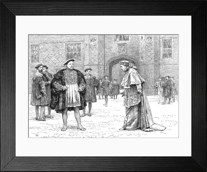 Framed Print : Cardinal Wolsey Surrendering Hampton Court Palace to King Henry VIII. 1528, 1890. Creator: Unknown Framed Print : Cardinal Wolsey Surrendering Hampton Court Palace to King Henry VIII. 1528, 1890. Creator: Unknown