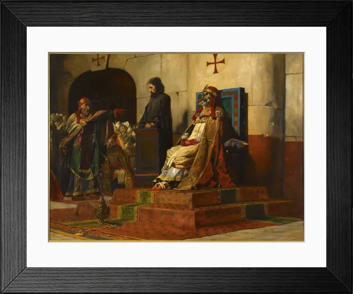 Framed Print : Le jugement du pape Formose, c.1870. Creator: Jean-Paul Laurens Framed Print : Le jugement du pape Formose, c.1870. Creator: Jean-Paul Laurens