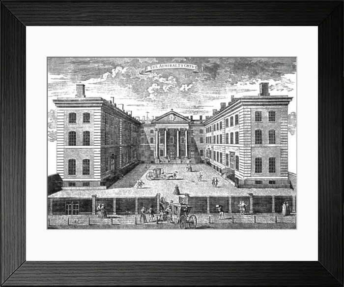 Framed Print : Exterior of the Admiralty in 1731; From a print published at the time. 1731, 1890. Creator: Unknown Framed Print : Exterior of the Admiralty in 1731; From a print published at the time. 1731, 1890. Creator: Unknown
