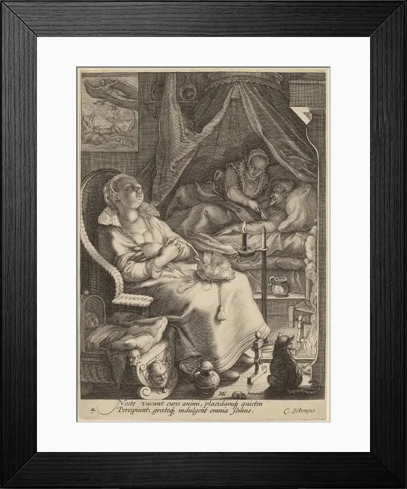 Framed Print : Night, c.1595-1598. Creator: Jan Saenredam Framed Print : Night, c.1595-1598. Creator: Jan Saenredam
