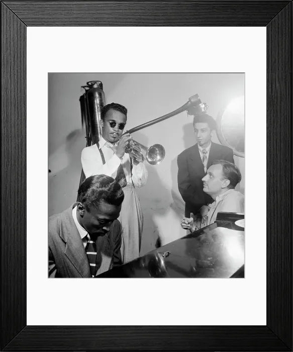 Framed Print : Portrait of Howard McGhee, Brick Fleagle, and Miles Davis, New York, N.Y. ca. Sept. 1947. Creator: William Paul Gottlieb Framed Print : Portrait of Howard McGhee, Brick Fleagle, and Miles Davis, New York, N.Y. ca. Sept. 1947. Creator: William Paul Gottlieb