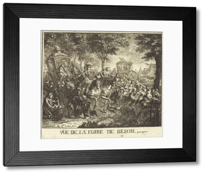 Framed Print : Vue de la foire de Beson, 1750. Creator: Gabriel de Saint-Aubin Framed Print : Vue de la foire de Beson, 1750. Creator: Gabriel de Saint-Aubin