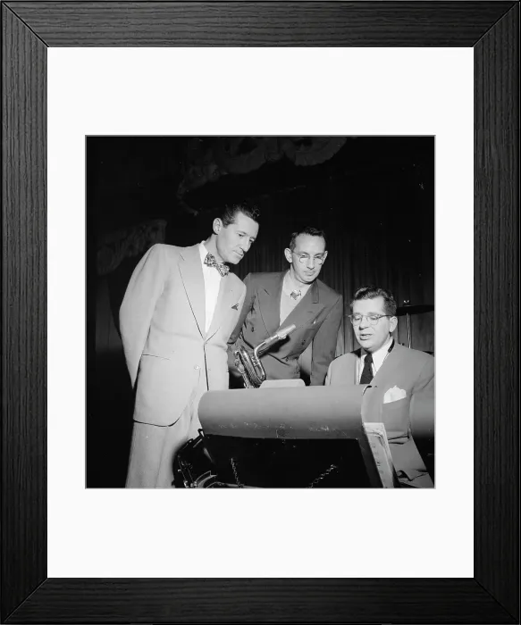 Framed Print : Portrait of Ray McKinley, Eddie Sauter, and...Hotel Commodore, Century Room, New York, N.Y. 1947. Creator: William Paul Gottlieb Framed Print : Portrait of Ray McKinley, Eddie Sauter, and...Hotel Commodore, Century Room, New York, N.Y. 1947. Creator: William Paul Gottlieb