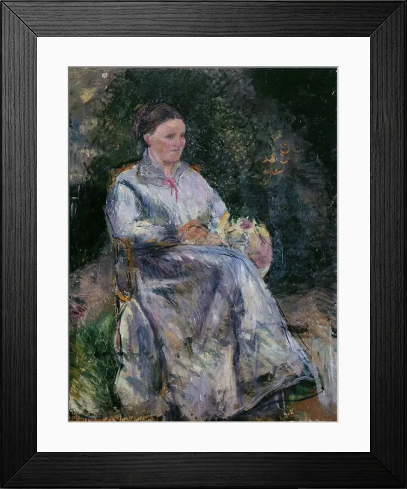 Framed Print : Julie Pissarro au jardin, c.1874. Creator: Camille Pissarro Framed Print : Julie Pissarro au jardin, c.1874. Creator: Camille Pissarro