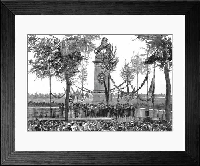 Framed Print : The Anniversary of the Battle of Waterloo; unveiling the statue at Quatre Bras in memory of Freder Creator: Unknown