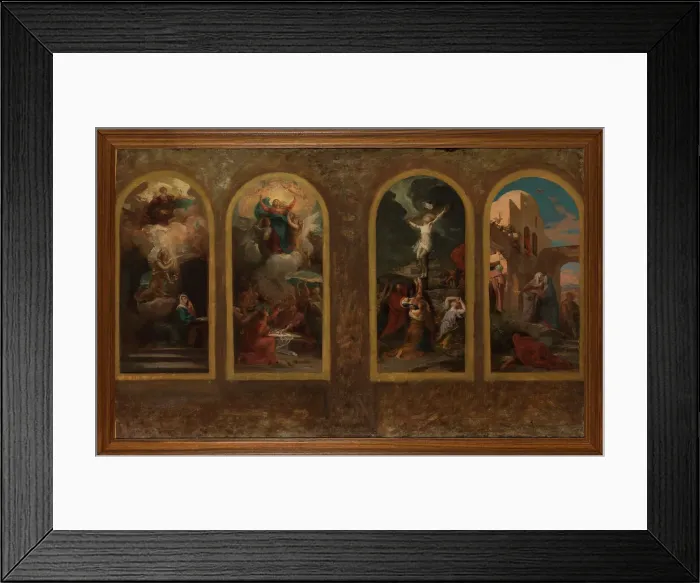 Framed Print : Esquisse pour l'église Notre-Dame-de-la-Croix : L'Annonciation - L'Assomption... c.1875. Creator: Jules-Louis Machard Framed Print : Esquisse pour l'église Notre-Dame-de-la-Croix : L'Annonciation - L'Assomption... c.1875. Creator: Jules-Louis Machard