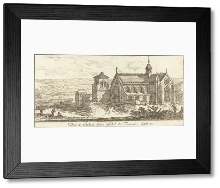 Framed Print : Veue de l'Abbaye Sainct Michel de Tonnerre, 1650. Creator: Israel Silvestre Framed Print : Veue de l'Abbaye Sainct Michel de Tonnerre, 1650. Creator: Israel Silvestre