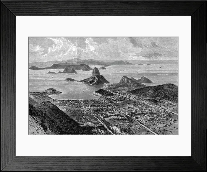 Framed Print : Views in Rio De Janeiro, South America; View from the summit of Corcovado, showing the suburb of B Creator: Unknown Framed Print : Views in Rio De Janeiro, South America; View from the summit of Corcovado, showing the suburb of B Creator: Unknown