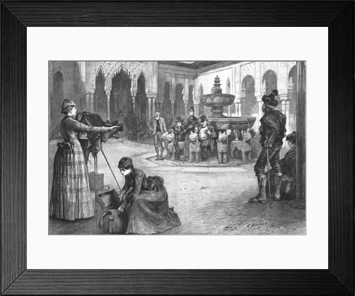 Framed Print : Modern Goths'; Amateur Photographers at work in the Court of Lions, in the Alhambra, Granada, 18 Creator: Edwin Buckman. Modern Goths'; Amateur Photographers at work in the Court of Lions, in the Alhambra Framed Print : Modern Goths'; Amateur Photographers at work in the Court of Lions, in the Alhambra, Granada, 18 Creator: Edwin Buckman. Modern Goths'; Amateur Photographers at work in the Court of Lions, in the Alhambra