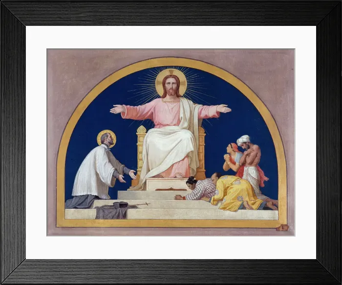 Framed Print : Esquisse pour l'église Saint-François-Xavier : Saint-François-Xavier présentant au Christ... c.1876 Creator: Romain Cazes Framed Print : Esquisse pour l'église Saint-François-Xavier : Saint-François-Xavier présentant au Christ... c.1876 Creator: Romain Cazes