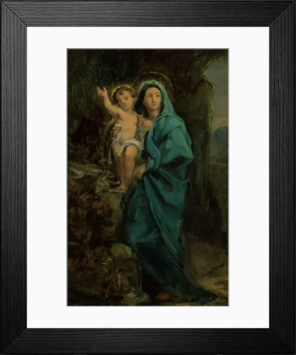 Framed Print : Esquisse pour la chapelle de Bois-Colombes : La Vierge et l'enfant Jésus, c.1876. Creator: Francisque Desportes Framed Print : Esquisse pour la chapelle de Bois-Colombes : La Vierge et l'enfant Jésus, c.1876. Creator: Francisque Desportes
