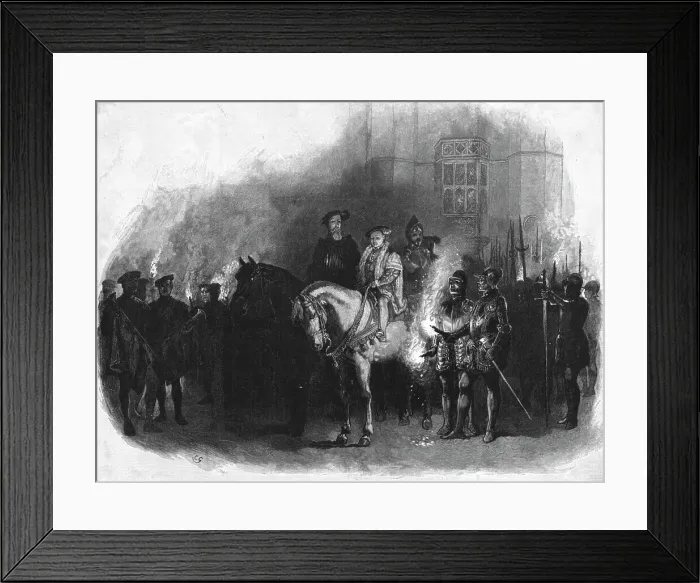 Framed Print : Historical Aspects of Hampton Court; Edward VI. And the Protector Somerset- The Night Alarm, 189 Creator: Unknown Framed Print : Historical Aspects of Hampton Court; Edward VI. And the Protector Somerset- The Night Alarm, 189 Creator: Unknown