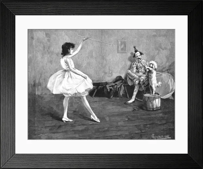 Framed Print : A Dancing Lesson after C. Maciver Greirson, 1890. Creator: Charles MacIver Grierson. A Dancing Lesson after C. Maciver Greirson, 1890. Creator: Charles MacIver Grierson