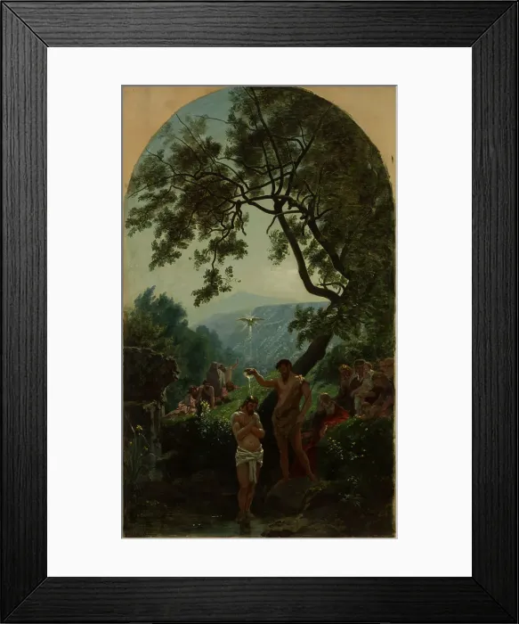 Framed Print : Esquisse pour l'église de la Trinité : Le Baptême du Christ, c.1877. Creator: François Louis Français Framed Print : Esquisse pour l'église de la Trinité : Le Baptême du Christ, c.1877. Creator: François Louis Français