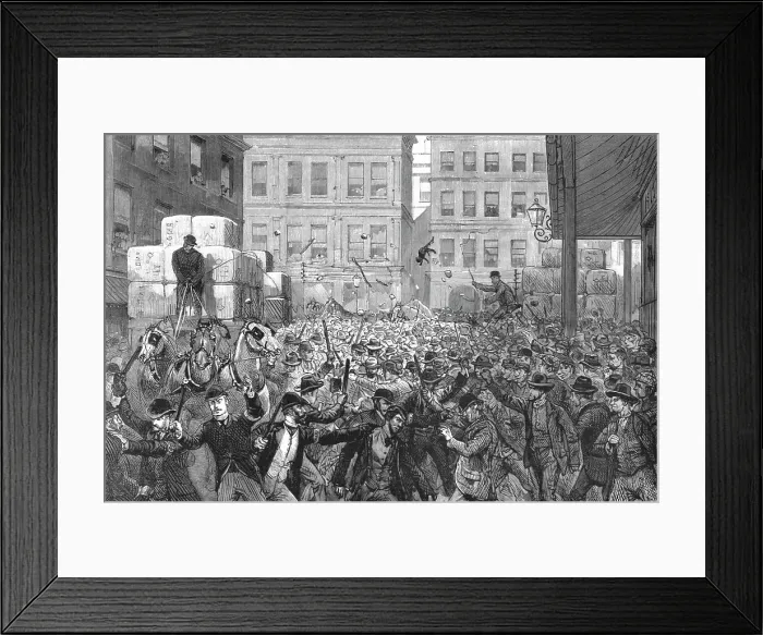 Framed Print : The Strike at Sydney; Wool being conveyed by the Owners with the help of Friends and Special Const Creator: Unknown Framed Print : The Strike at Sydney; Wool being conveyed by the Owners with the help of Friends and Special Const Creator: Unknown