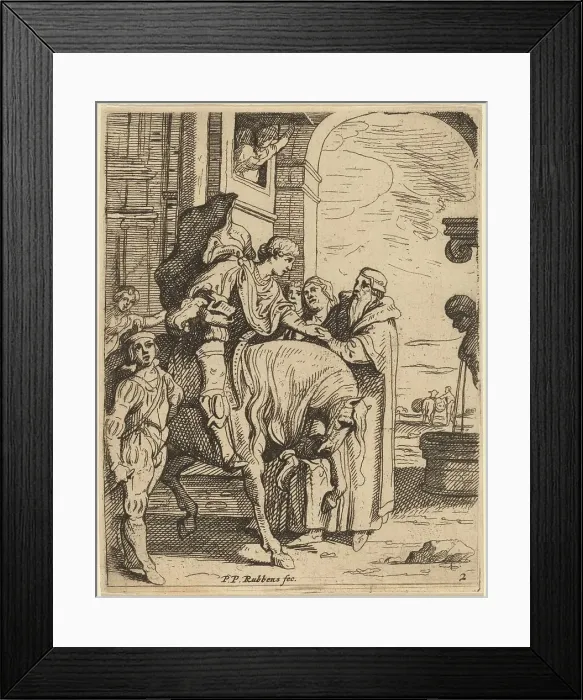 Framed Print : The Prodigal Son Bids Farewell to His Father. Creator: Theodoor van Thulden Framed Print : The Prodigal Son Bids Farewell to His Father. Creator: Theodoor van Thulden
