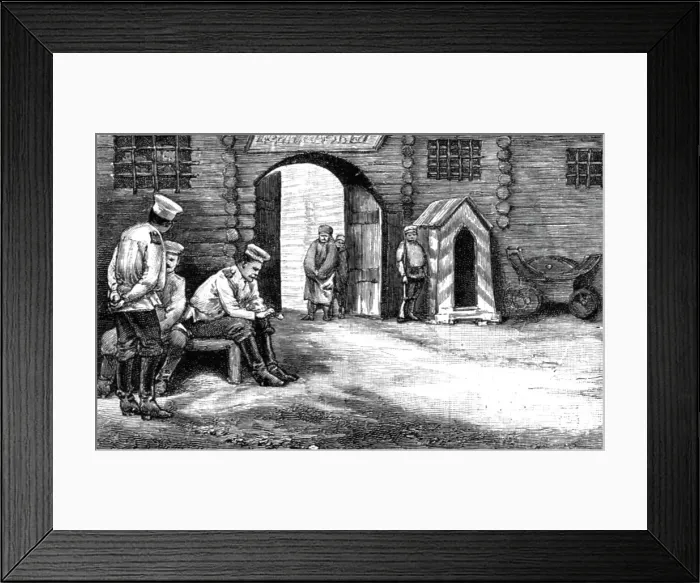 Framed Print : Russia's Traetment of her Prisoners; Notes at Kharsakov, Saghalien, Eastern Siberia; Prison Gate K Creator: Unknown Framed Print : Russia's Traetment of her Prisoners; Notes at Kharsakov, Saghalien, Eastern Siberia; Prison Gate K Creator: Unknown