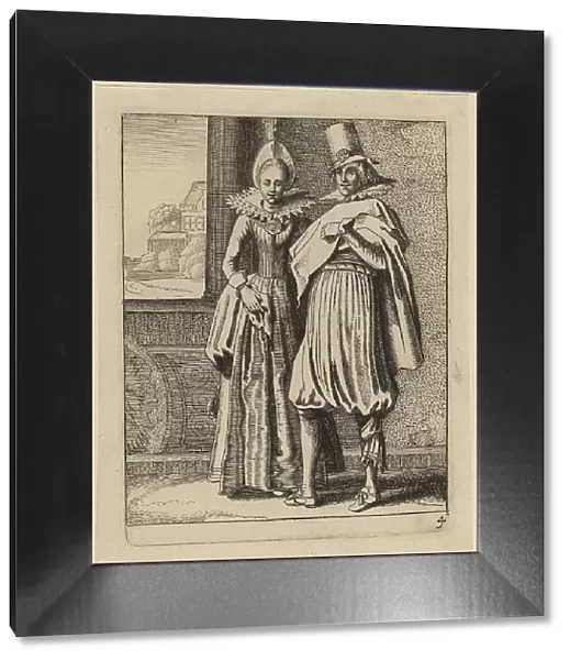 Two Figures in Costume. Creator: Jan van de Velde II