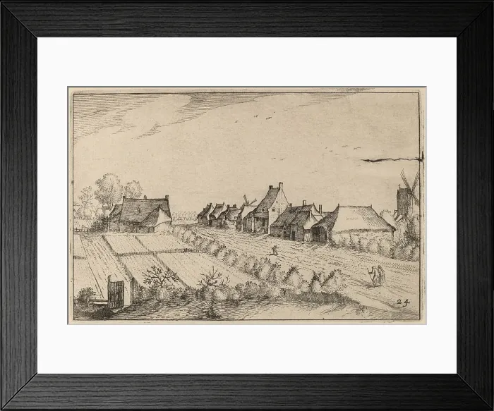 Framed Print : Fields and a Road, published 1612. Creator: Claes Jansz Visscher Framed Print : Fields and a Road, published 1612. Creator: Claes Jansz Visscher