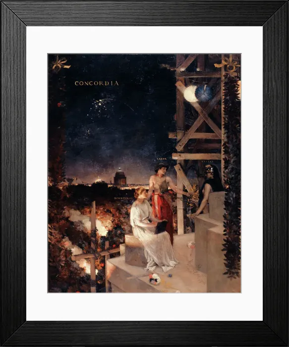 Framed Print : Souvenir de fête à Paris, c.1881. Creator: Jean-Charles Cazin Framed Print : Souvenir de fête à Paris, c.1881. Creator: Jean-Charles Cazin