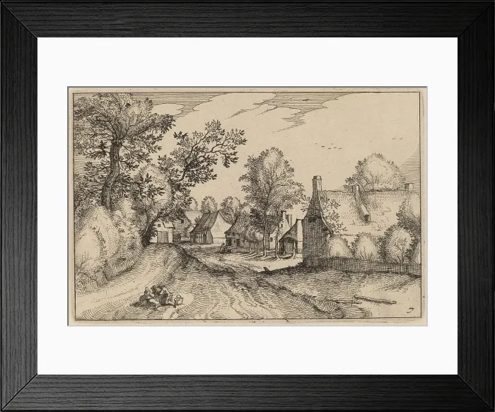 Framed Print : Village Road, published 1612. Creator: Claes Jansz Visscher Framed Print : Village Road, published 1612. Creator: Claes Jansz Visscher