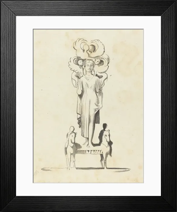 Framed Print : Bronze Figure of Minerva, Found in the Barrow of Achilles, published 1829. Creator: W Walton Framed Print : Bronze Figure of Minerva, Found in the Barrow of Achilles, published 1829. Creator: W Walton