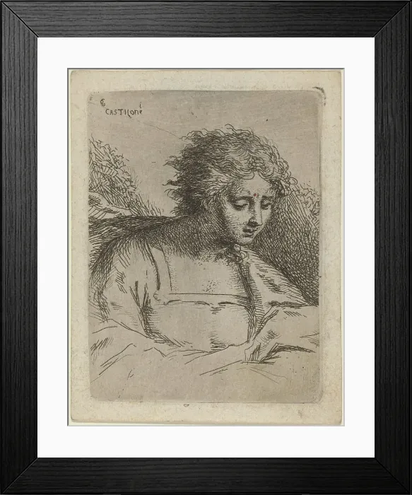 Framed Print : Half-Length Figure Reading. Creator: Bartholomaeus Ignaz Weiss Framed Print : Half-Length Figure Reading. Creator: Bartholomaeus Ignaz Weiss