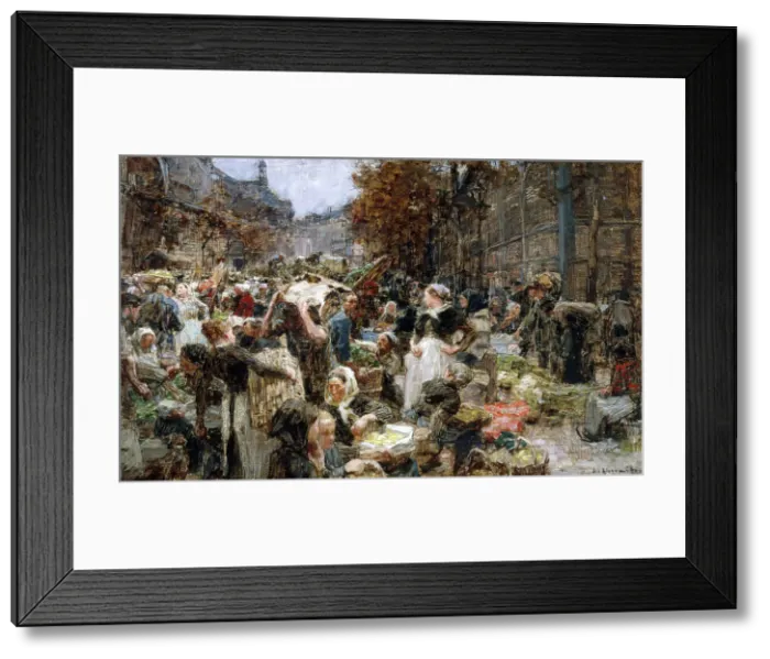Framed Print : L'approvisionnement des Halles, esquisse pour l'Hôtel de Ville de Paris, c.1888 — 1889. Creator: Leon-Augustin Lhermitte Framed Print : L'approvisionnement des Halles, esquisse pour l'Hôtel de Ville de Paris, c.1888 — 1889. Creator: Leon-Augustin Lhermitte